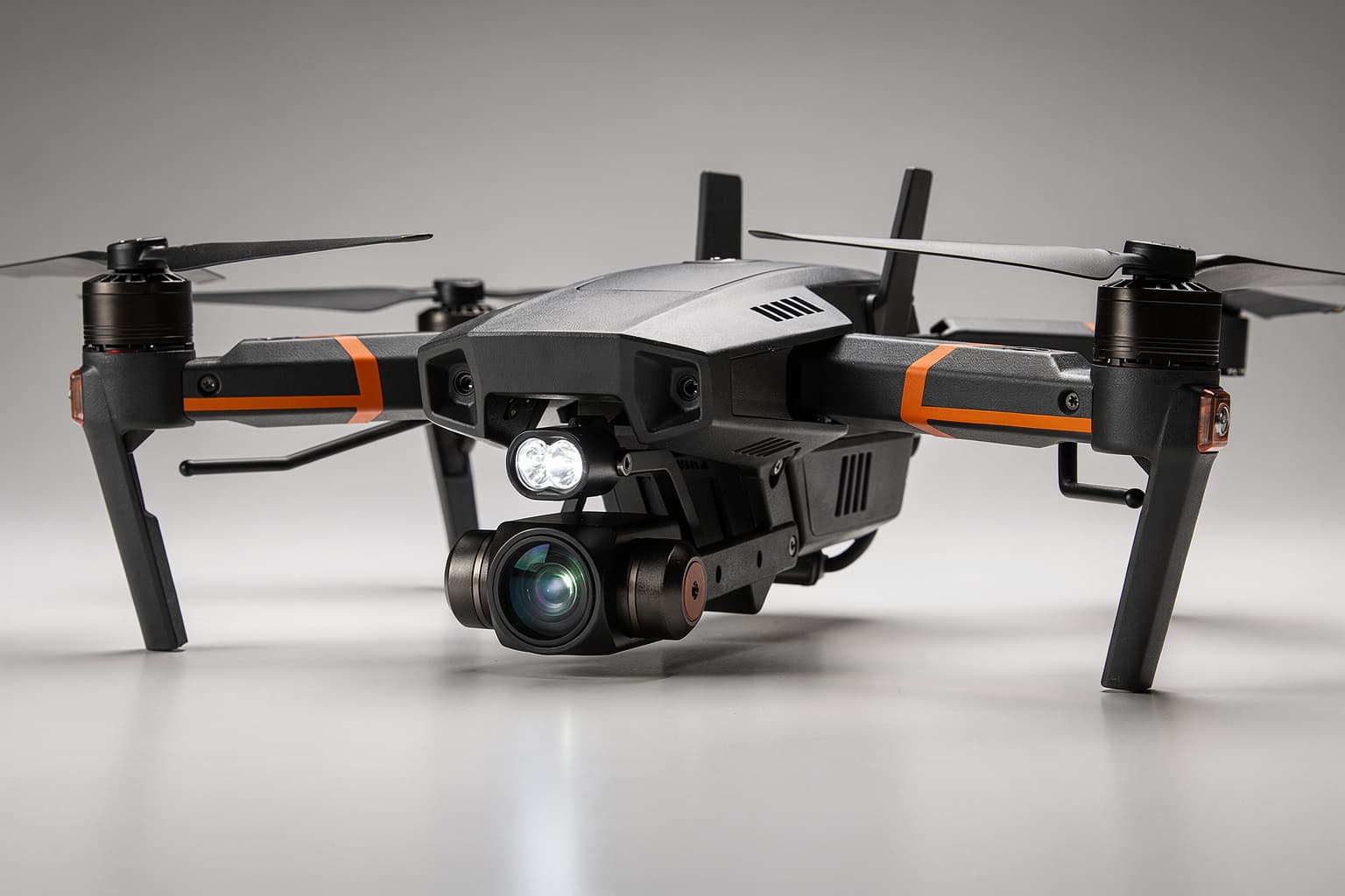 Public safety UAS with a thermal camera gimbal and spotlight
